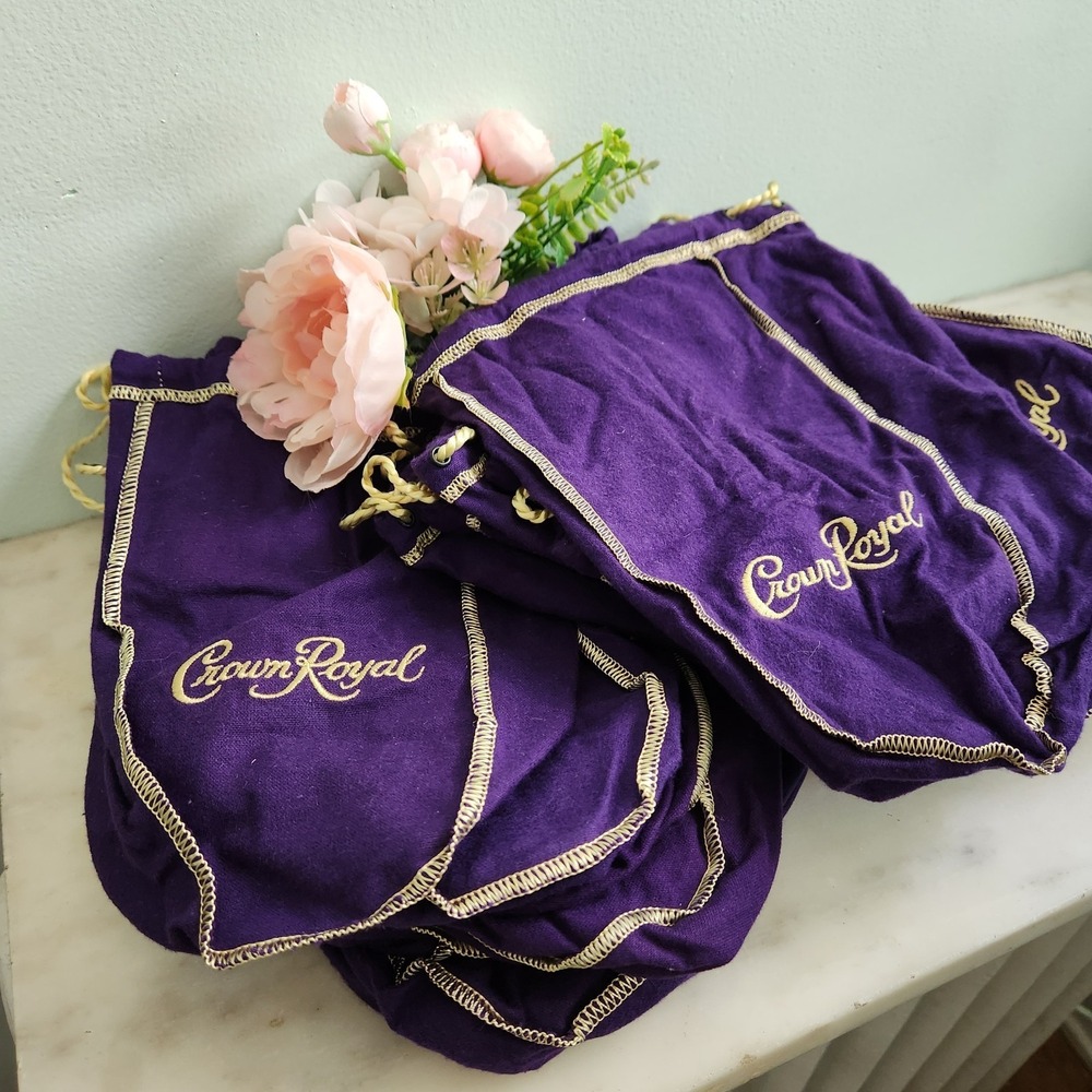 Crown‎ Royal Drawstring Bags 9" Lot Of 20 Purple Collector Sack